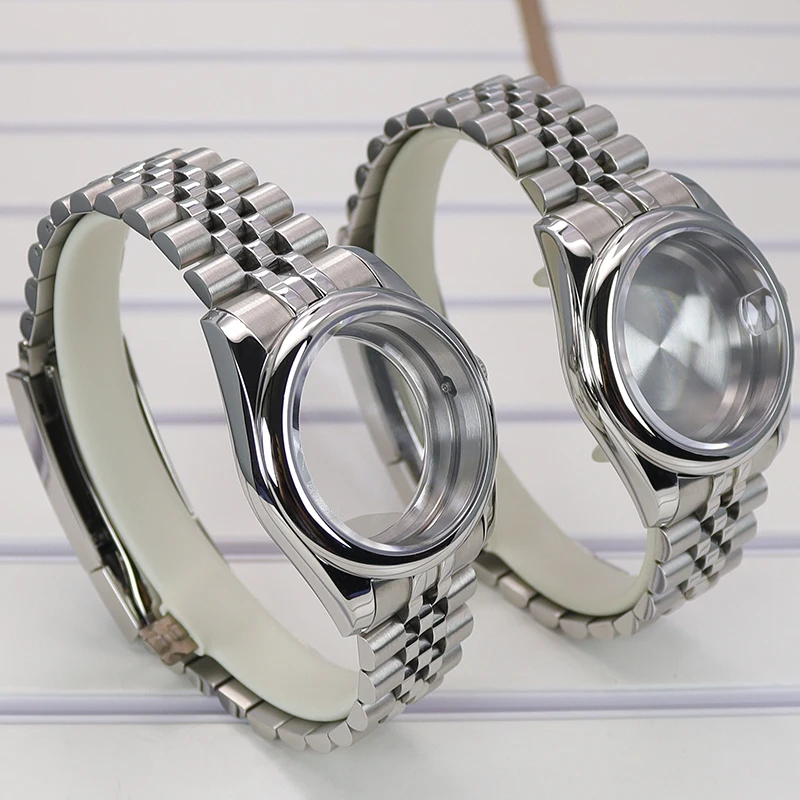 36mm/39mm Luxusgehäuse für NH35 NH36 NH38 Miyota 8215 Uhrwerk, Uhrengehäuse mit Saphirglas, Oyster/Jubilee-Armbandteile, 28,5mm Zifferblatt – Detail 6