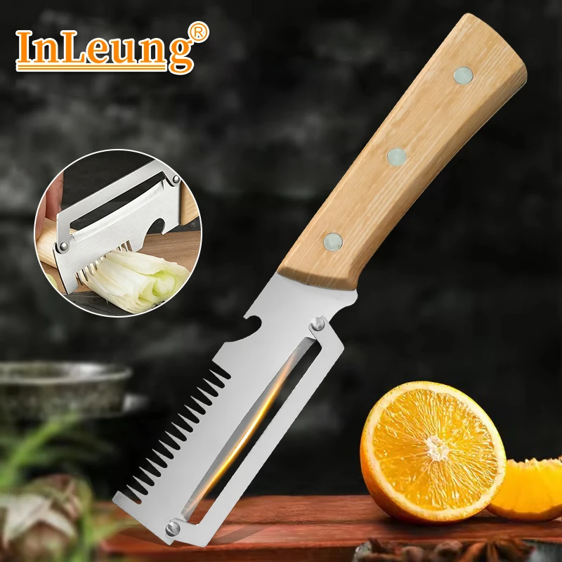 3-in-1 Stainless Steel Peeler Vegetable & Fruit Slicer Shredder Versatile Kitchen Tool Bottle Opener for Peeling Shredding