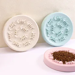 Pet Slow Food Bowl Cat Anti-Choking Bowl Multi-purpose ABS Feeding Supplies Oval Fish Shaped Non-slip Bottom Cat Plate