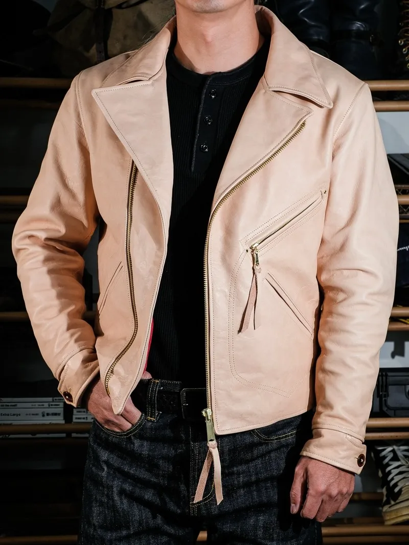 

Real Simons Full Plant Tanned Original Color hide ort Jaet Large Collar Silk l Leather Fraance