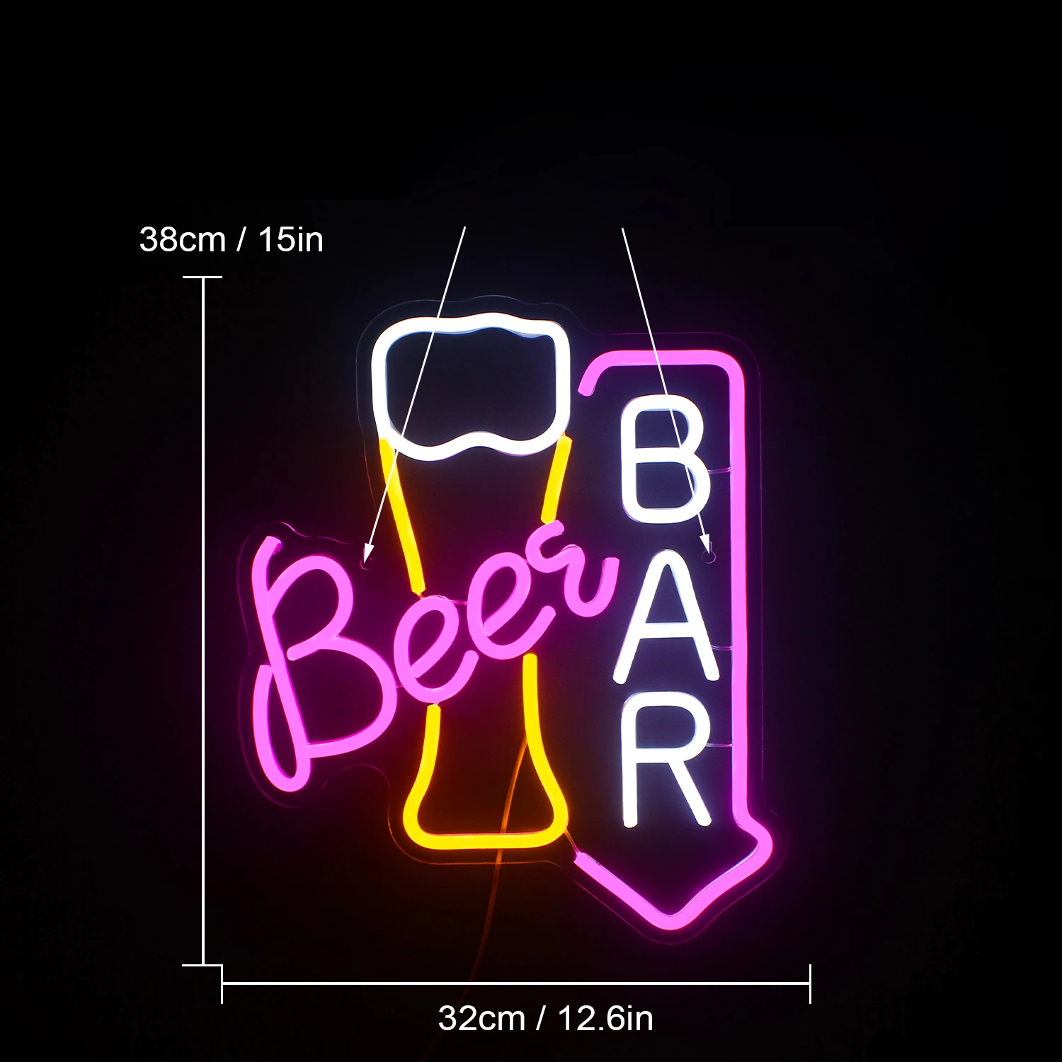 Beer Bar Sign Light Up Bar Signs For Wall Hanging Decor For Home Bar Cart Restaurant Man Cave Cafe Club Party