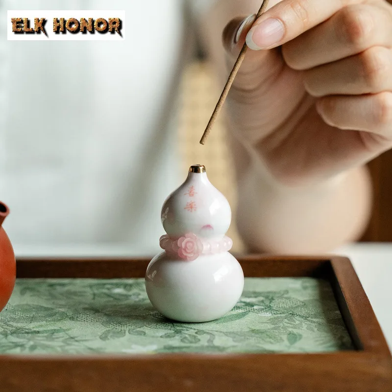 القرع مع مقبض حامل البخور البخور شلال البخور المشرق رائحة الموزع مبخرة أدوات المائدة الحلي الحرفية