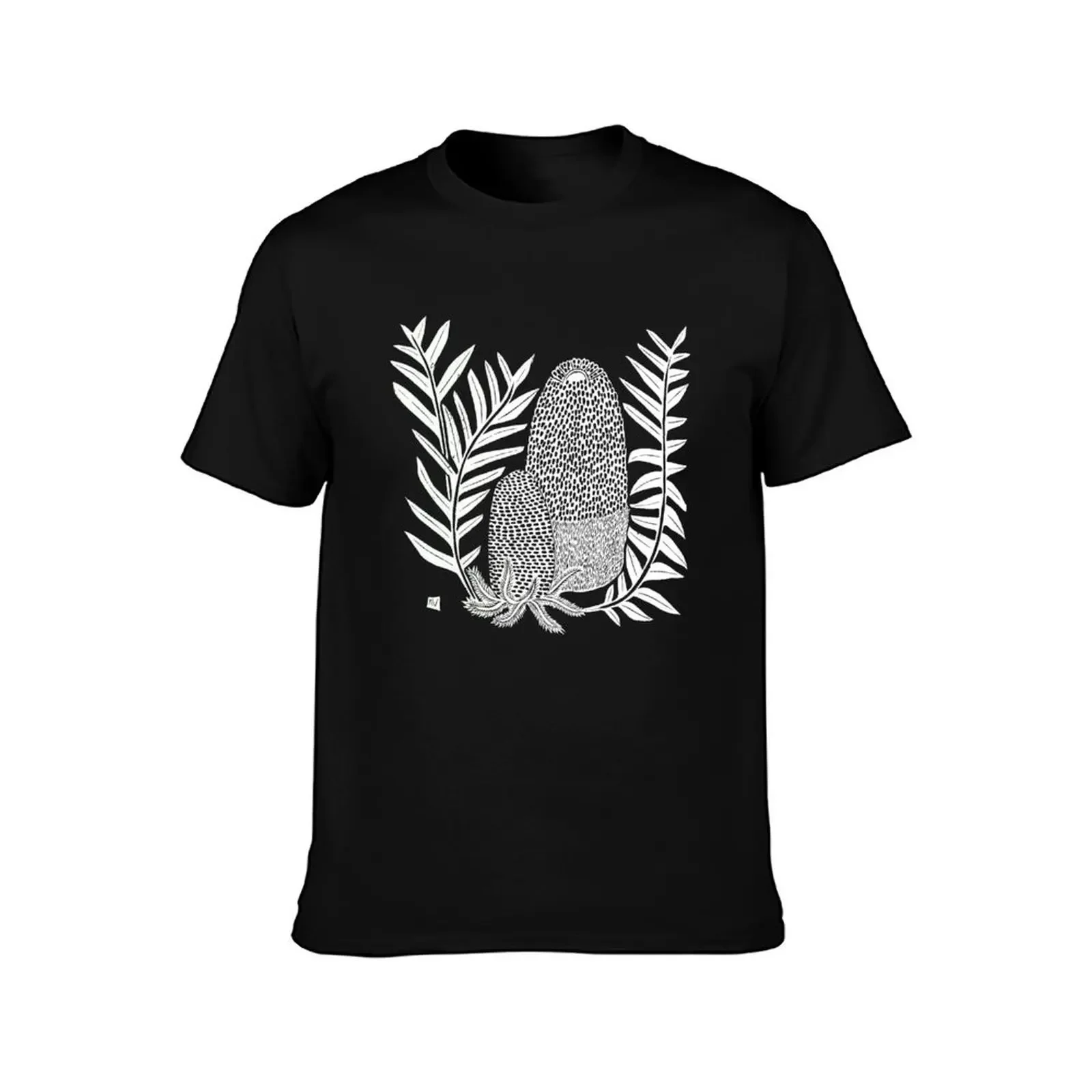 White Banksia blechnifolia T-Shirt basketball graphic tees anime clothes customizeds T-shirts for men cotton