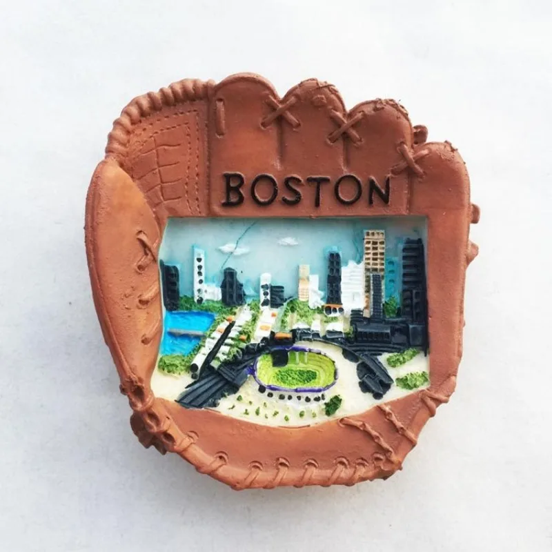 

Boston travel souvenirs,3D baseball gloves, magnetic stickers, refrigerator stickers, creative collection souvenirs