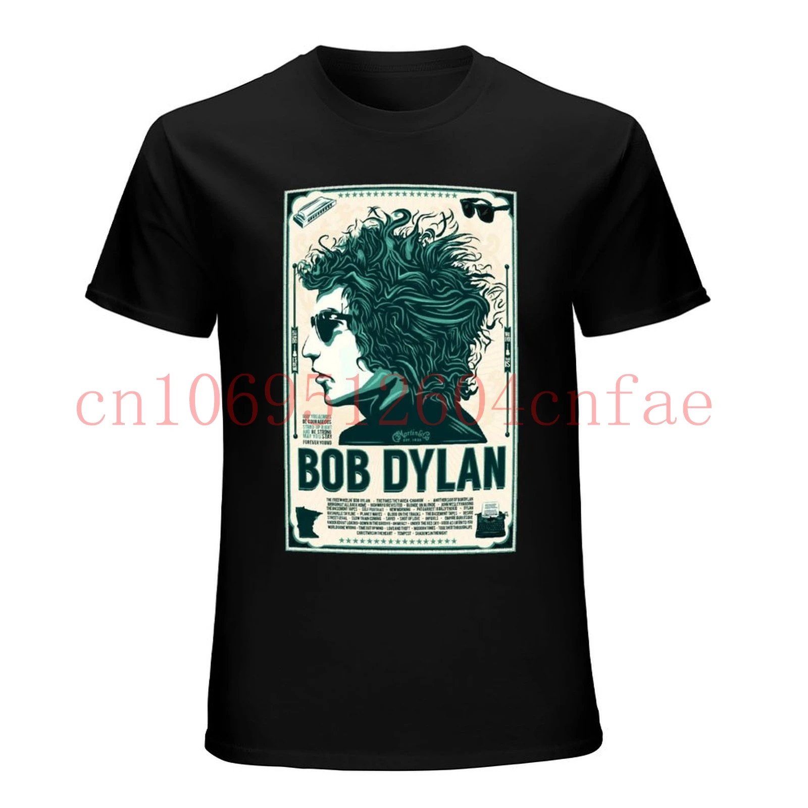 T Shirt Printing Online Men Short Sleeve Printing Machine Crew Neck Bob Dylan T Shirts