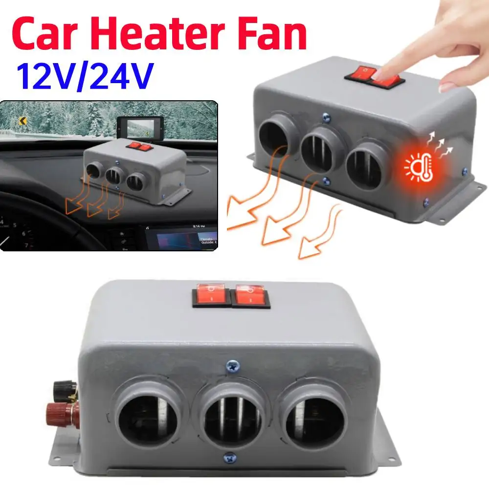 Electric Heater Fan 12V/24V Portable Demister Defroster Air Cooler Fan Windshield Defroster Defogging Demister