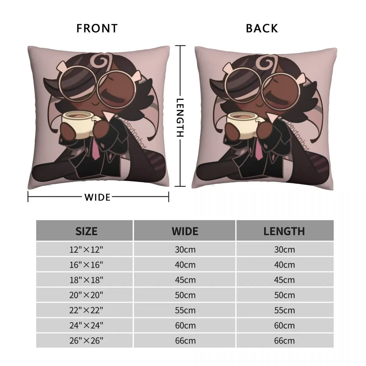 Espresso Cookie Run Pillowcase Polyester Linen Velvet Printed Zip Decor Pillow Case Sofa Seater Cushion Cover 45x45