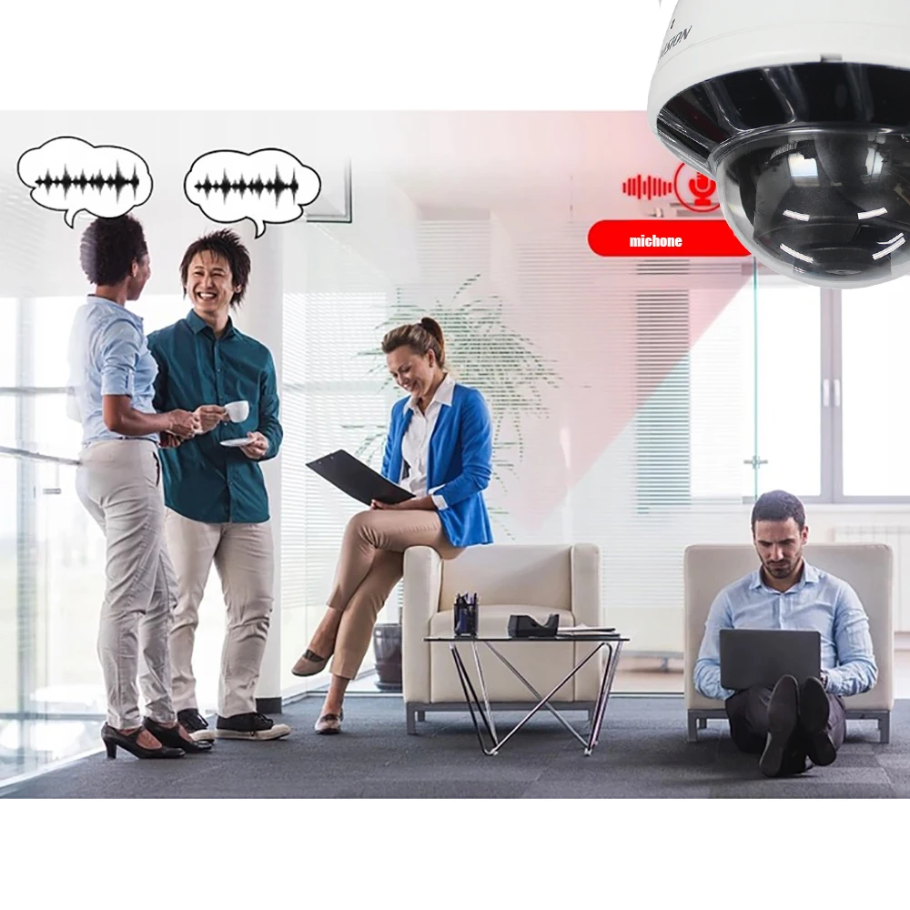 Mutil language Hikvision DS-2CV2141G2-IDW 4MP  vandal-proof WiFi  wireless IP dome camera SD card Motion detection audio support