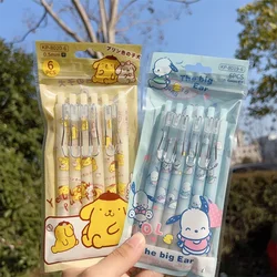 Sanrio-Bolígrafo de carbono Pochacco, figuras de acción de Anime, PompomPurin, gancho de Metal, bolígrafo de carbono, estudiante de dibujos animados, regalos de papelería bonitos