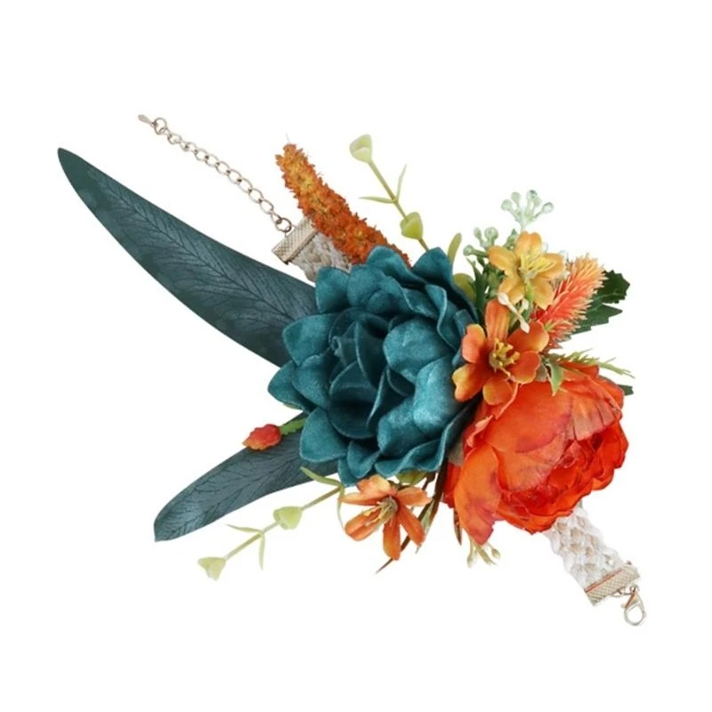 

5Pcs Rose Wrist Corsages Bridal Flower Corsages Wristband Hand Decorations for Bride, Bridesmaid, Proms Party, Ceremony 15UB