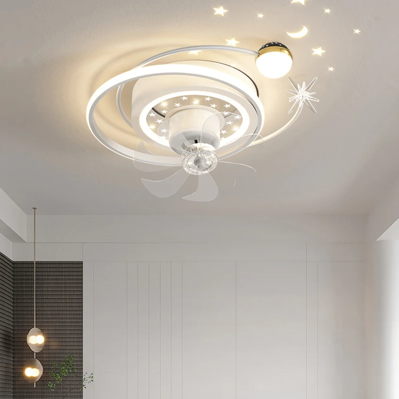 Modern ceiling lamps bedroom folding Ceiling fan ceiling fan with led light and control ceiling lamp for living room lighting