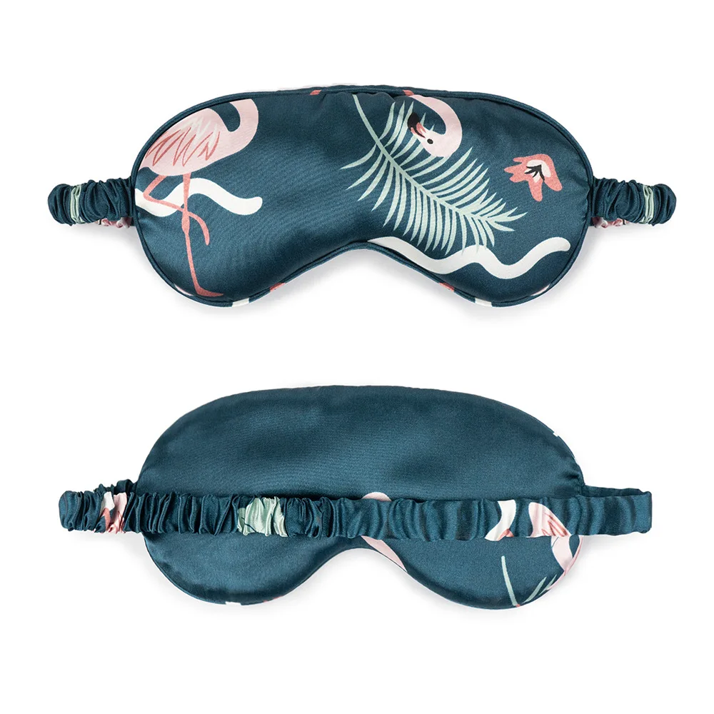 1Pc Printing Imitated Silk Sleeping Mask Eyepatch Eye Cover For Travel Relax Sleeping Aid Eye Patch Shading Eye Mask