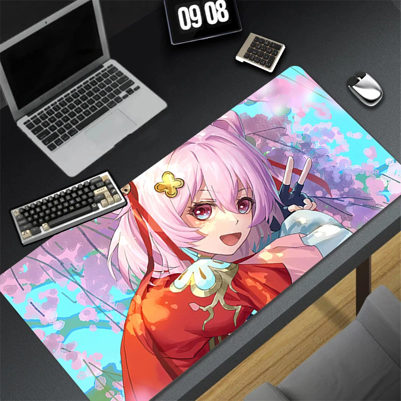 

Gaming Mouse Pad Honkai Star Rail March 7th Computer Desk Mat Table Keyboard Pad Laptop Rubber Non-slip Back Mousepad Cushion