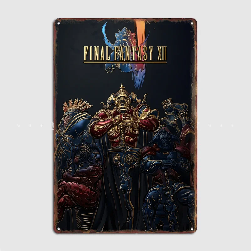 Final Fantasy XII Characters Poster Metal Sign Pub Vintage Custom Bedroom Indoor Home Wall Decor Posters Room Decoration