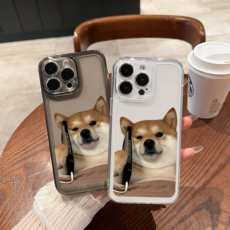 Shiba Inu Shockproof transparent funny phone case suitable for iPhone 15 14 13 12 11 Pro Max X XR XS 6 6s 7 8 Plus hard case