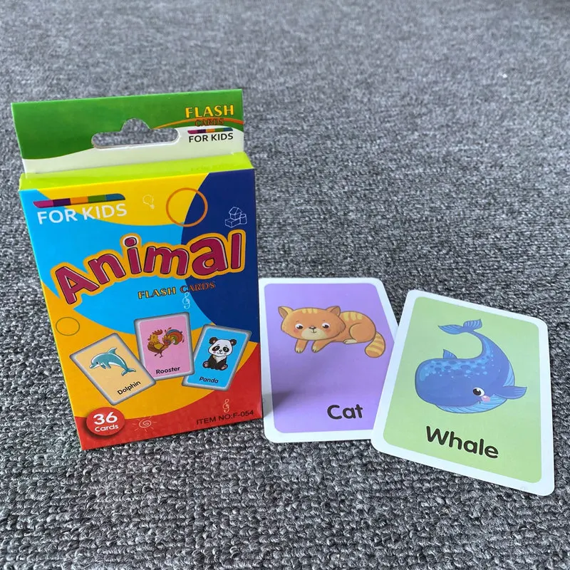 36pcs/Set Early Learning Flash Cards Educational Toys Flashcards For Kids Math Shape English Teaching Aids Words Class Reading