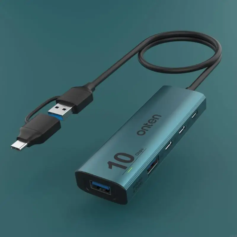 20CB Portable Type C Hub with 3 Type C Ports and 2 USB Ports PD60W Charging Expand Device's Connectivity