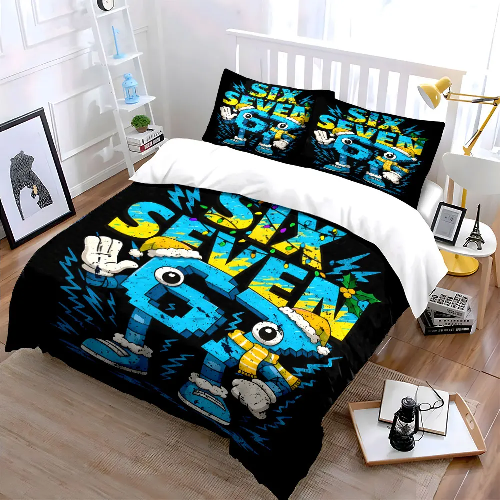 Number character with Christmas design Bedding Set for Kids Luxury Gift 3pcs Digital Print Comforter Set Soft Comfortable