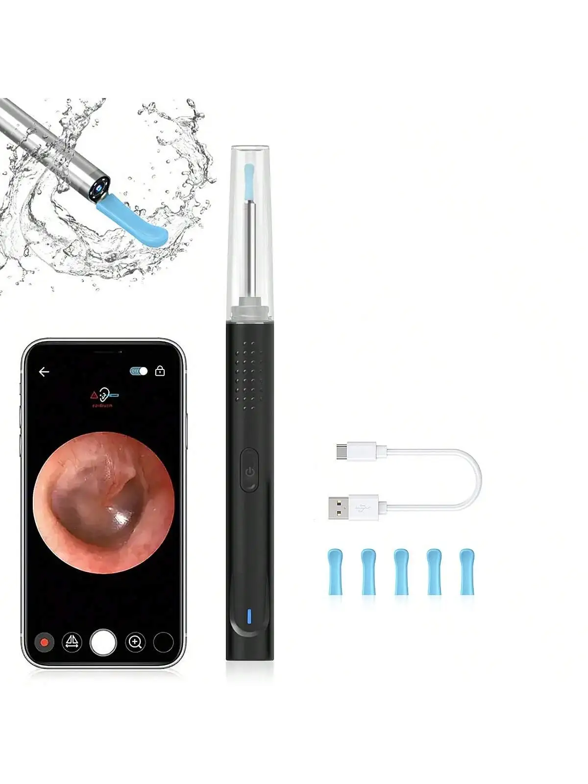 

Ear Wax Removal With 5 Ear Scoop, Ear Cleaner With Camera,Ear Wax Remover Tool With 1080P, Rechargeable Earwax Removal Kit
