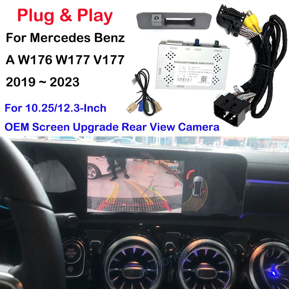 Rückfahrkamera-Kit speziell für Mercedes Benz A-Klasse W176 W177 V177 2019~2023 10,25/12,3-Zoll Bildschirm Upgrade Rückfahrkamera