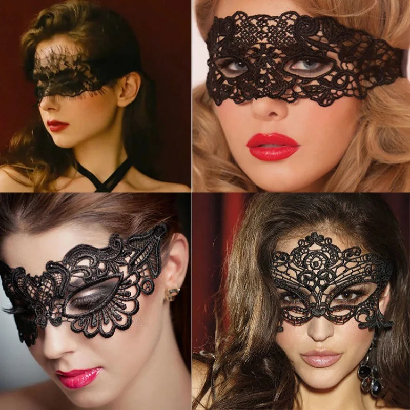 Black Queen Lace Mask Embroidery Appliques Party Carnival Mask Woman Accessories Wedding Mask Halloween Masquerade Mask