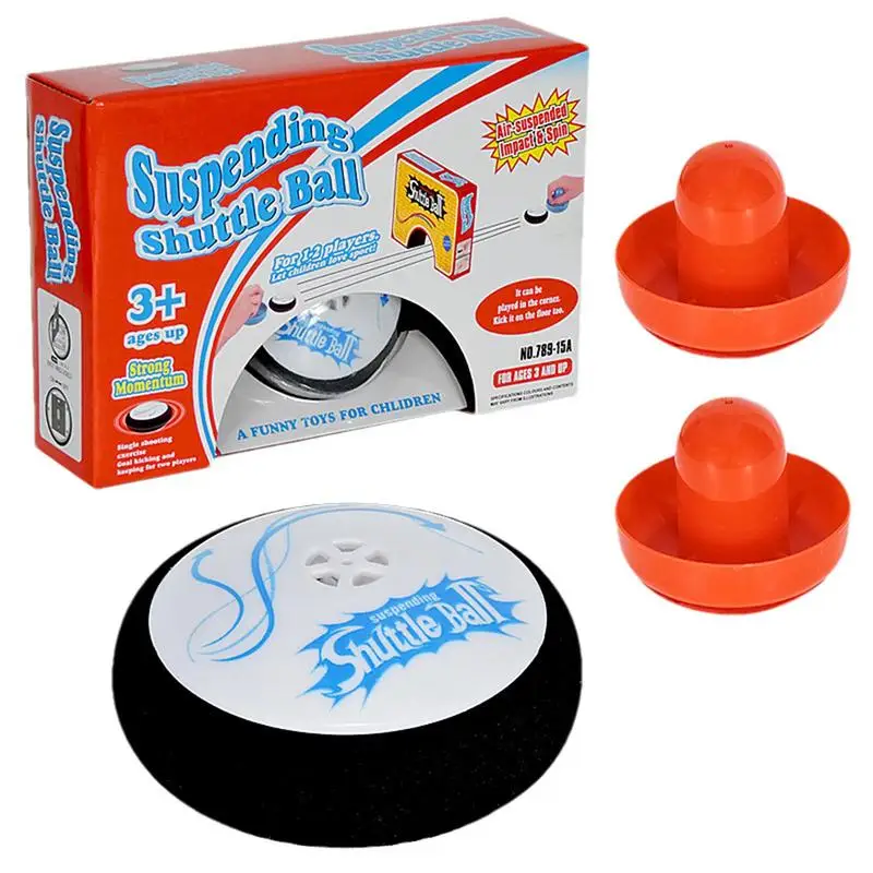 Mini Electric Floating Hockey Spielzeug-Set Air Hockey Hover Puck Mini Electric Floating Hockey mit 2 Air Hockey Strikers