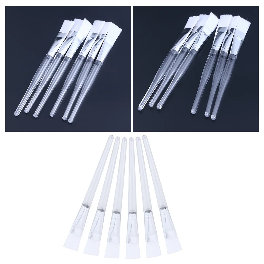 

6 Pcs Cream Transparent Face Mask Brush Crystal Rod Care Applicator Makeup