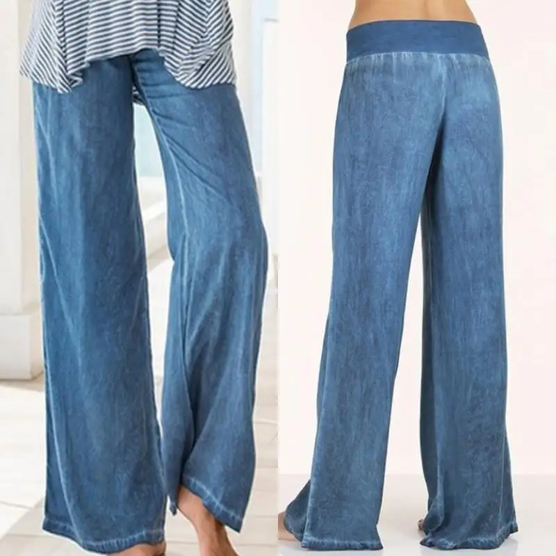 Jean ample pour femmes, grande taille, décontracté, taille haute, jambes larges, pantalon Long, Collection printemps