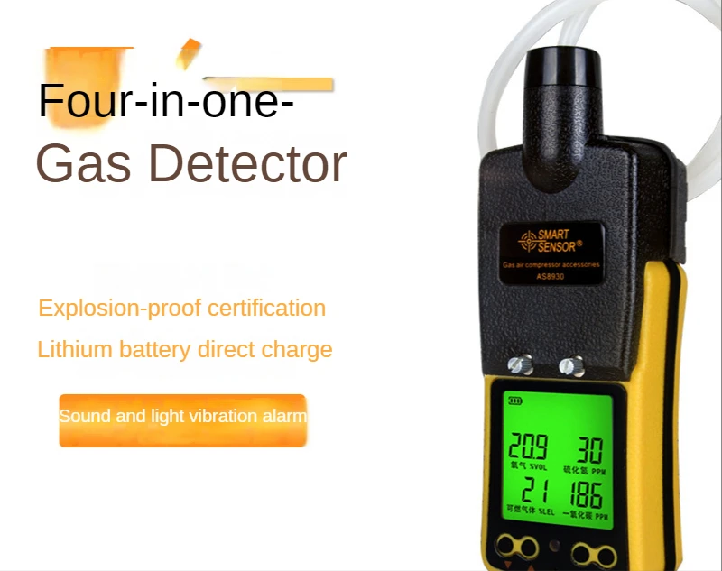 

AS8900 Explosion-proof four-in-one gas detector Carbon monoxide Oxygen Combustible gas Hydrogen sulfide test