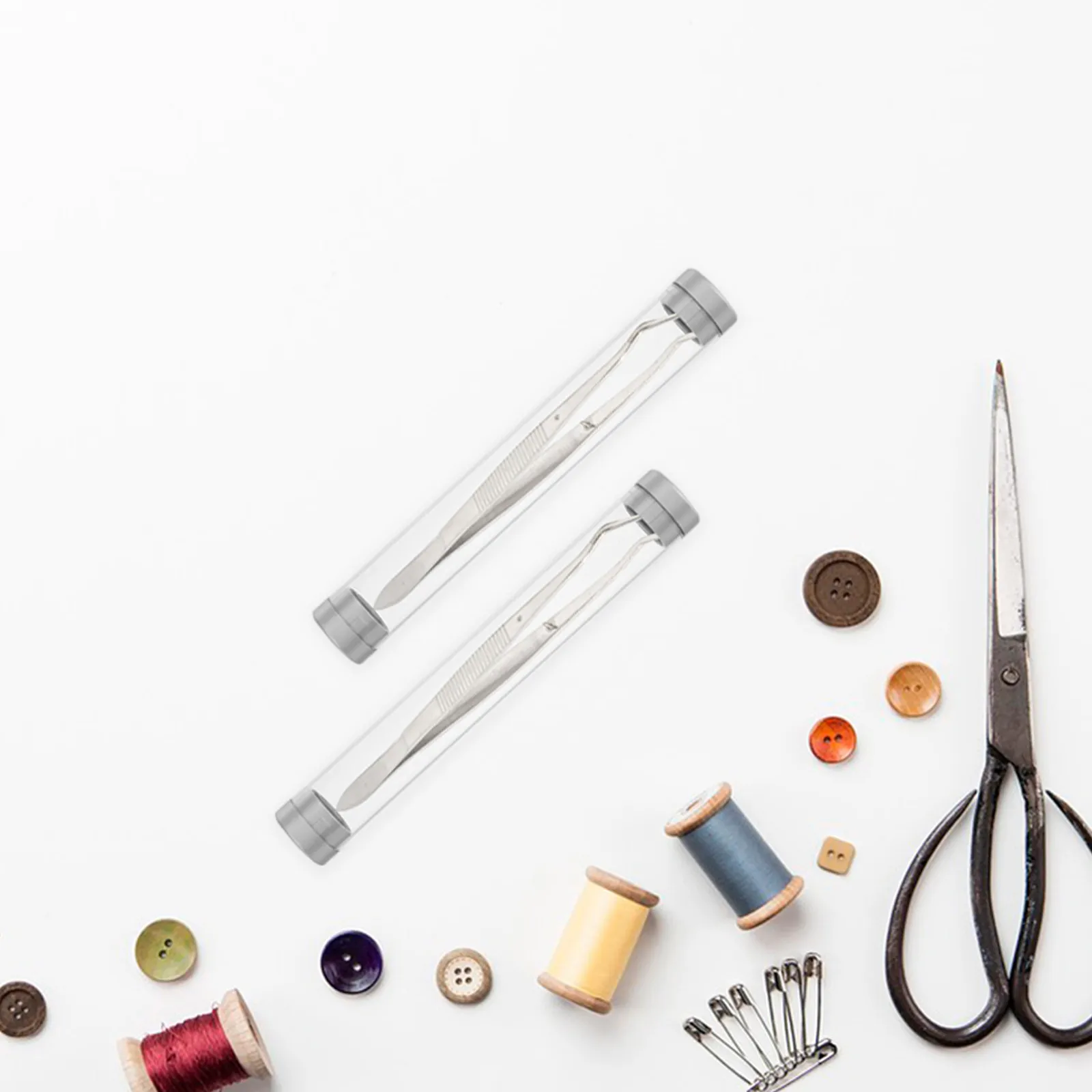 

10Pcs Eyelash Tweezers Storage Box Transparent Plastic Tube Cap Portable Tool Holder Organizing Manicure Accessories for Salon