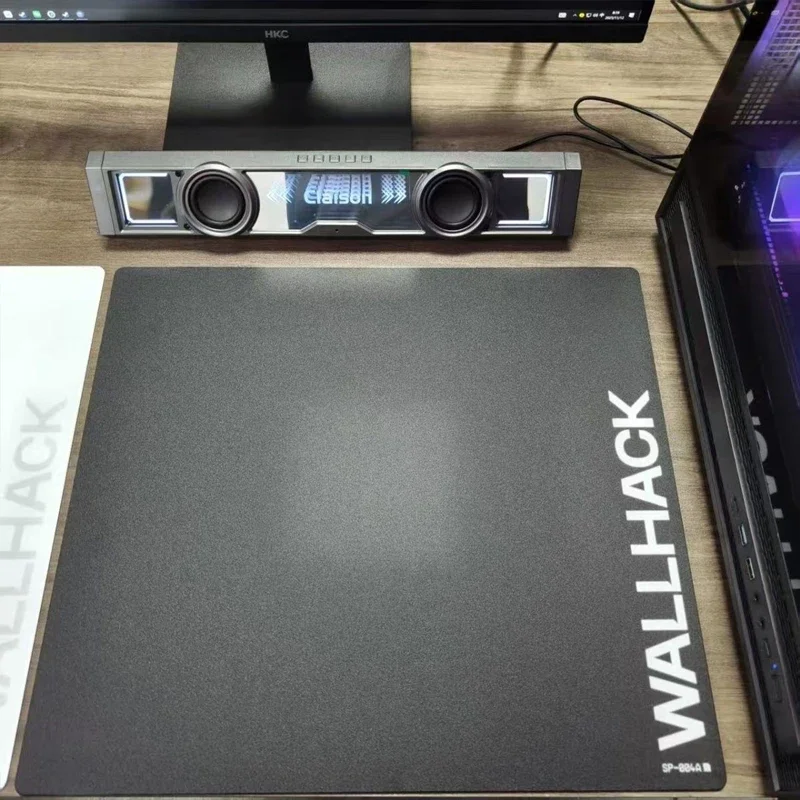 Minimalist English Black Glass Gaming Mouse Pad - XXL Hard Tempered Photovoltaic Surface for FPS ESports & Professional Gaming
