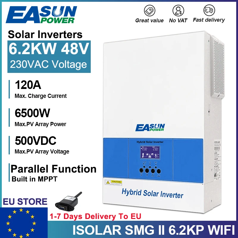 Recensione e valutazione dell’inverter solare 6kW EASUN POWER 6.2kW