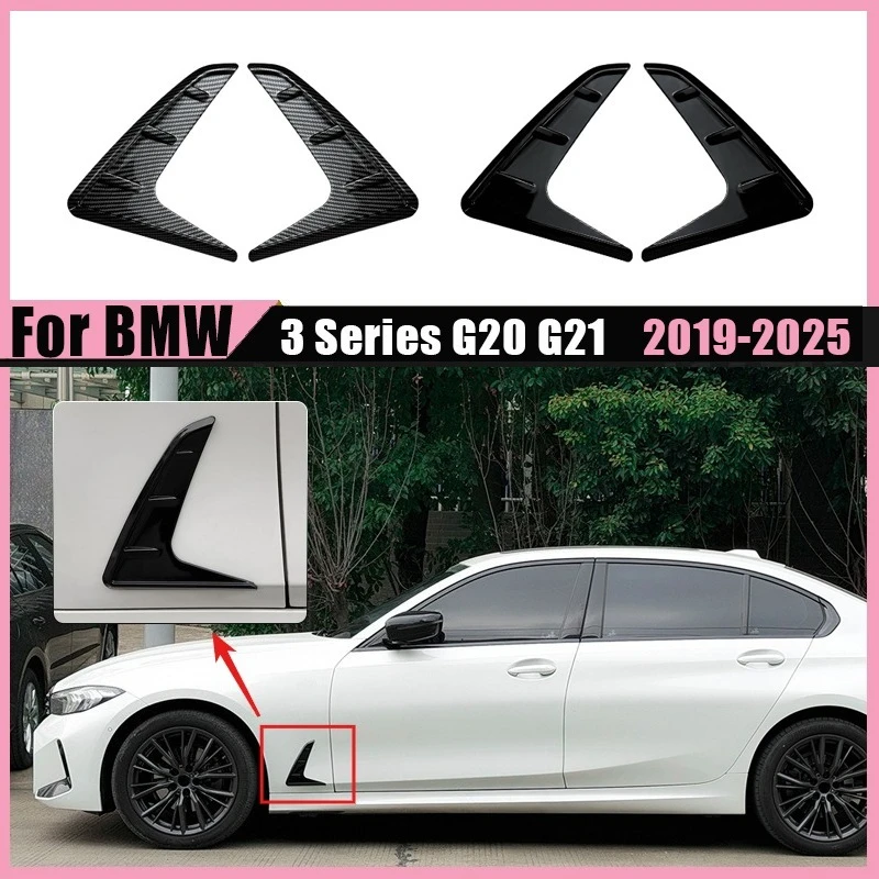 

For BMW 3 Series G20 G21 2019-2025 Car Front Side Fender Wing Air Vent Cover Shark Gills Sticker Trim Body Kits Tuning Autoparts
