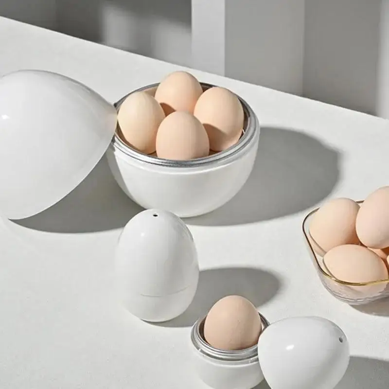 Mikrowellen-Eier-Dampfgarer, Kesselkocher, 1/4 Eierkapazität, einfach und schnell, 5-Minuten-Hart- oder Weichgekochte Küchen-Kochwerkzeuge