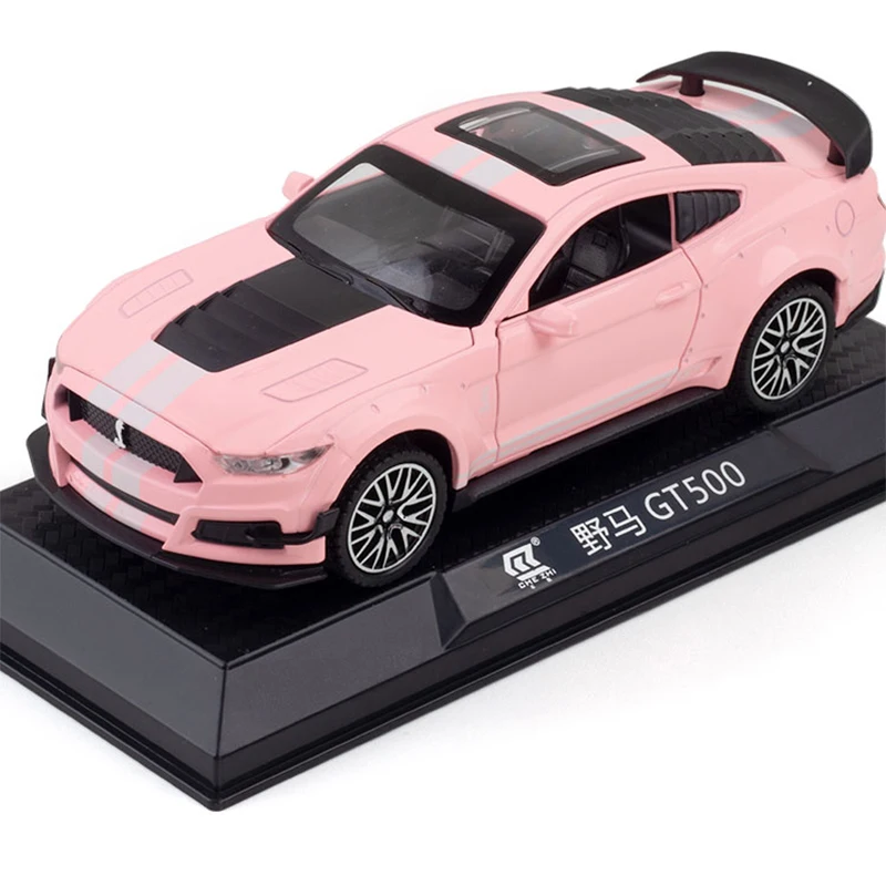 Diecast Original 1:32 Scale Ford Mustang GT500 Simulation Alloy Car Model Gift Toy Static Display Collection Souvenir