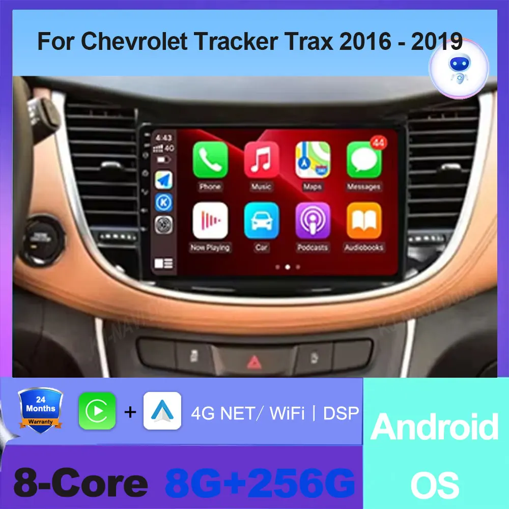 

For Chevrolet Tracker Trax 2016 - 2019 Android Auto Car Radio Multimedia Video Player Bluetooth GPS Navigation DSP Fan 5G WIFI