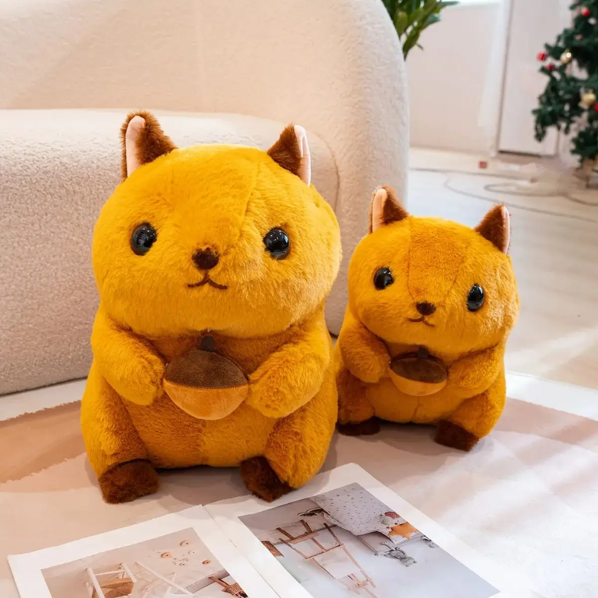 

30/38 см плюшевая игрушка с белкой и гайкой, милая успокаивающая кукла с белкой, детский праздничный подарок, подушка с белкой