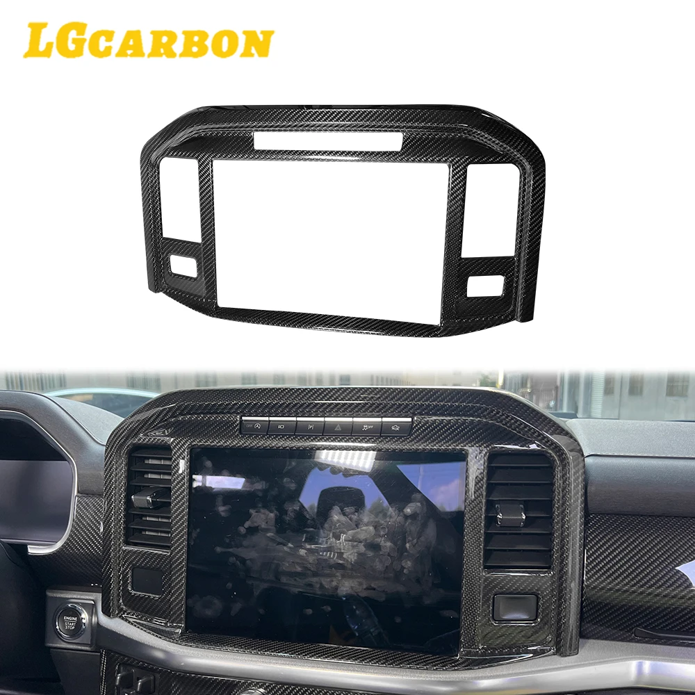 LGCarbon For Ford F150 2021+Dry Carbon Fiber Interior Trim Center Console GPS Navigation Panel Cover