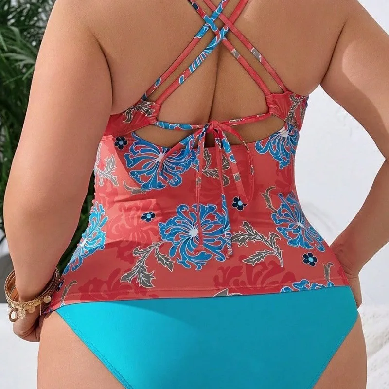 مجموعة بيكيني مكشكشة من الخلف للنساء مقاس كبير لعام 2025 #4