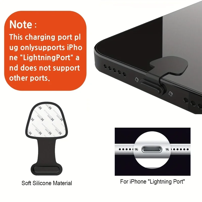 2/4PCS Tapones de Silicona Antipolvo para Tablet, Negros/Transparentes, Protector Universal para Puerto de Carga de iPhone y Teléfonos Android Tipo C