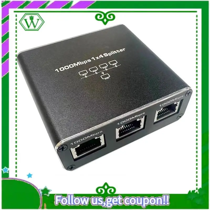 Reliable-Gigabit Ethernet Splitter 1 In 4 Out 1000Mbps Internet Cable Splitter 1 To 4 RJ45 Network Splitter For Cat5/6/7 Easy To