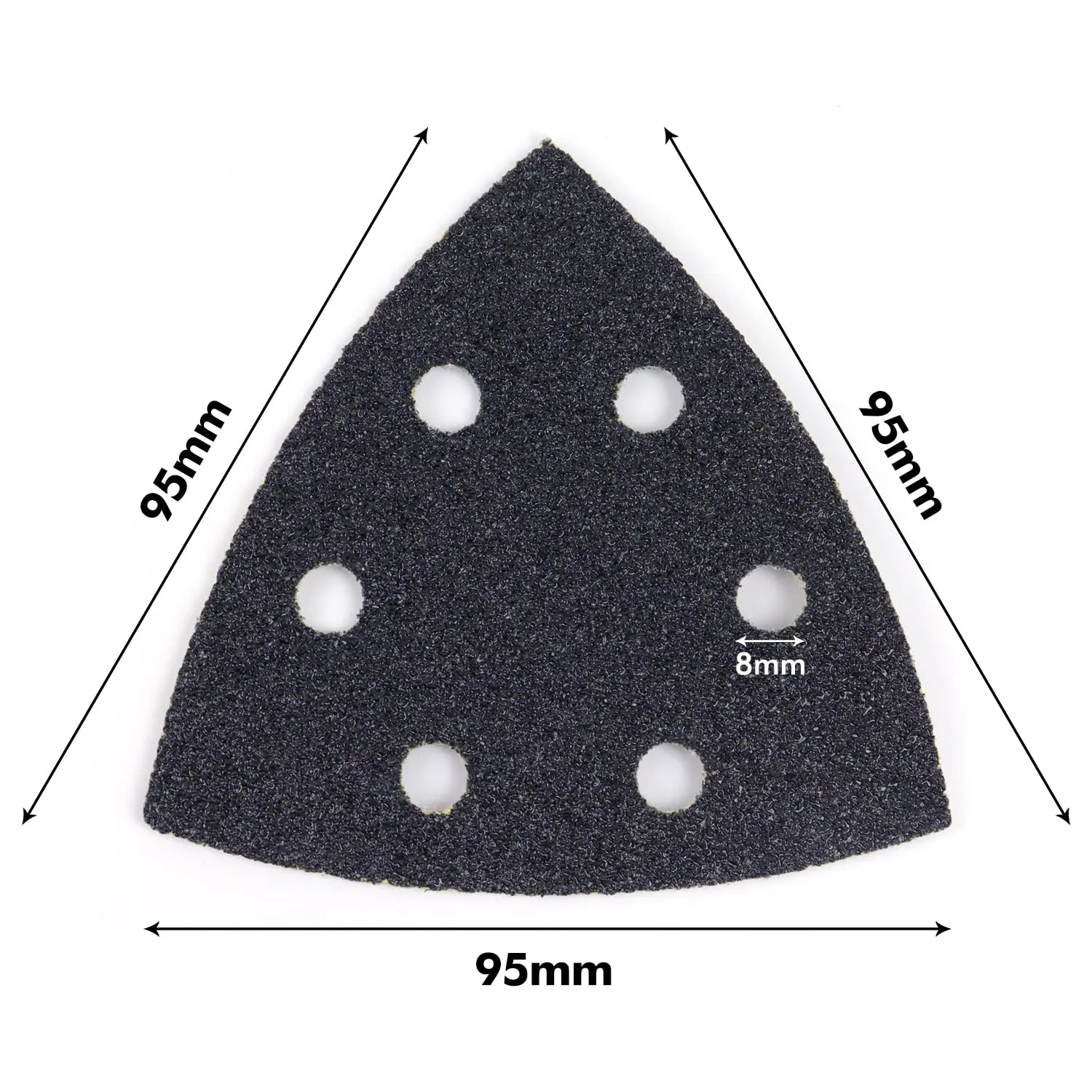 60PCS Triangle Sandpaper 6 Hole 3-3/4 Inch 95x95x95mm Wet/Dry Hook & Loop Discs Assortment Triangular Sanding Sheet