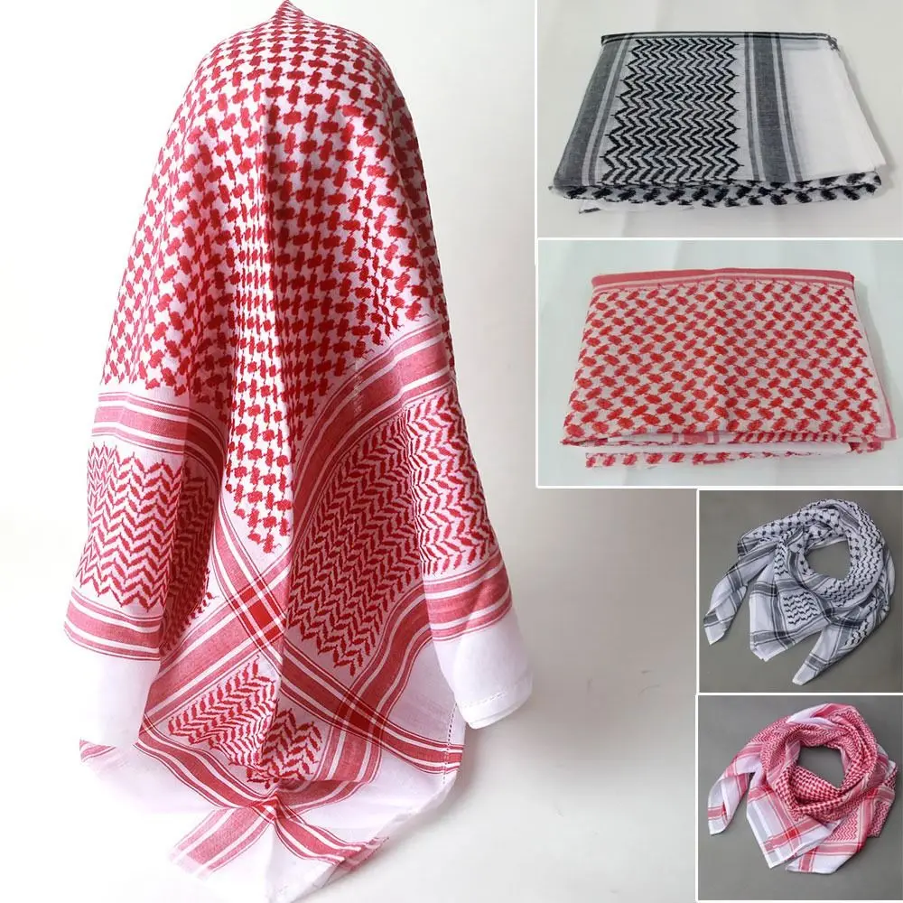 1 buah persegi leher bungkus Muslim syal Shemagh multifungsi Headwrap kostum tradisional Islam Turban Arab Hijab