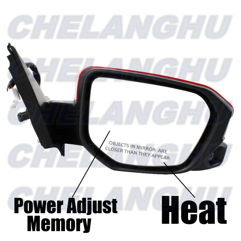 Mirror Assembly With Camera For Honda Civic 2016 2017 2018 2019 2020 US Version Right 11Pins Red Painted Heated Power Adjust