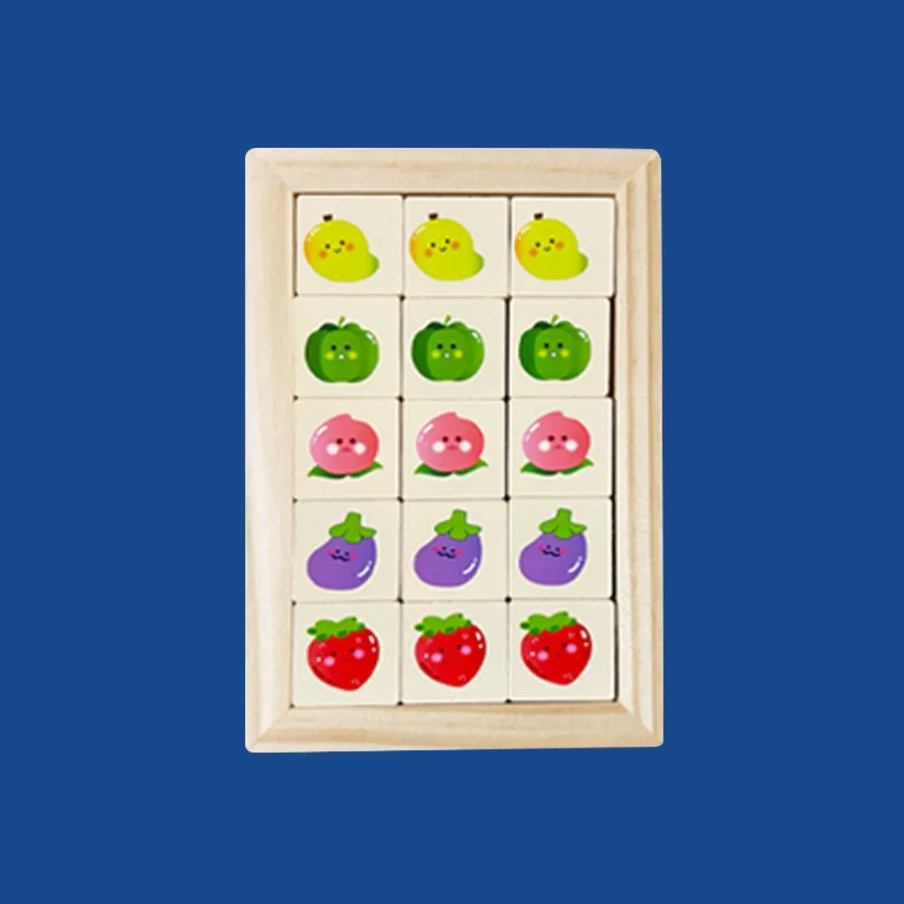 Blocos de jogo animais deslizantes jogos de quebra-cabeça cedo educacional iq jogo em movimento brinquedo deslizante de madeira portátil inteligência quebra-cabeça