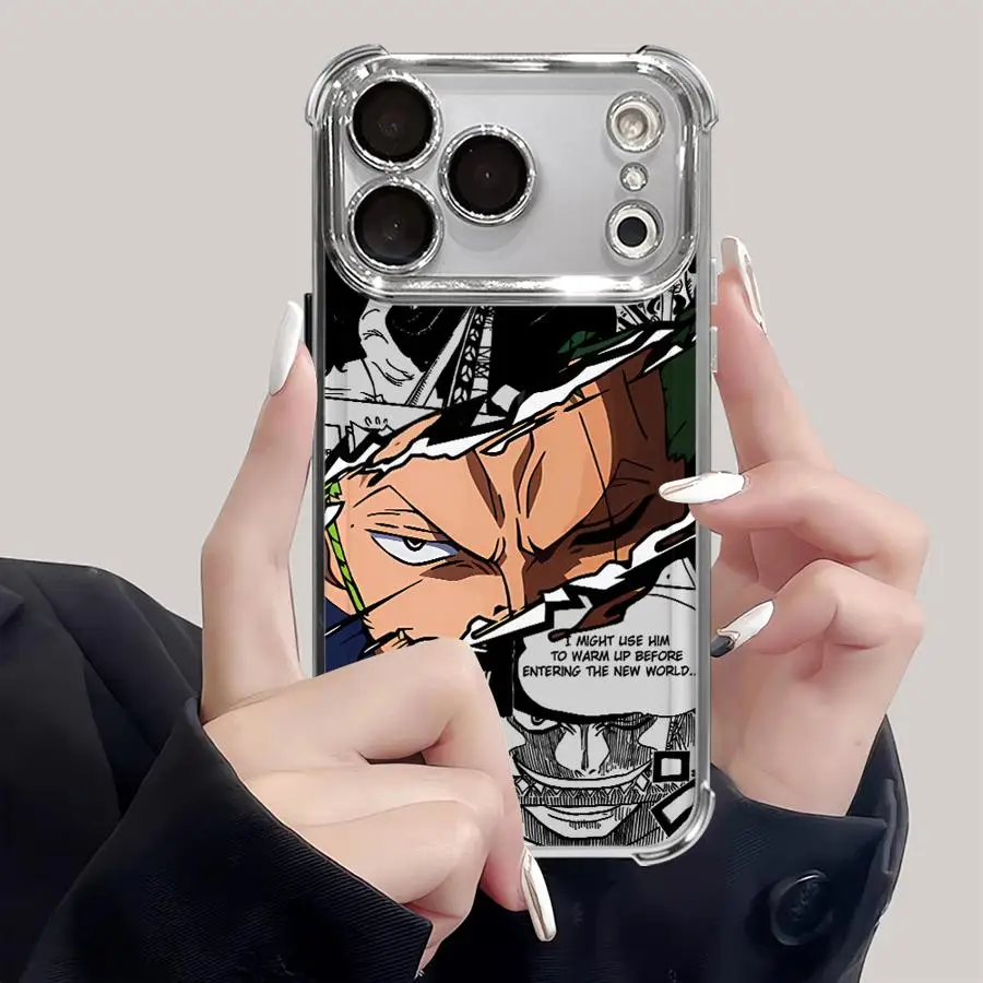 Anime Luffys Zoro Plating Phone Case For Samsung S26 S25 S24 S23 S22 S21 S20 FE Note20 Edge Plus Ultra 4G 5G Anti Fall Airbag
