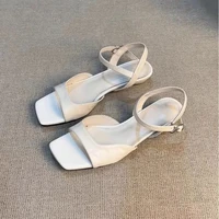 2026 Summer Women's Low Heel Sandals - Fashion Leather Material Suitable for Office Wear and Casual Outdoor Shoes Sizes 35 - 42 - Image 6