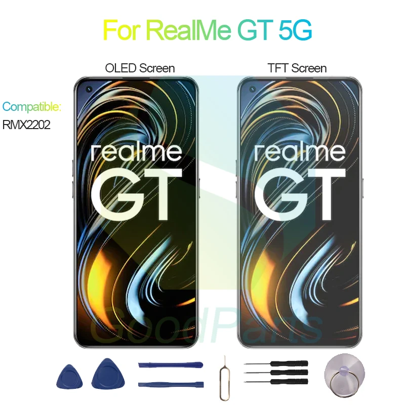 For RealMe GT 5G Screen Display Replacement 2400*1080 RMX2202 For RealMe GT 5G LCD Touch Digitizer