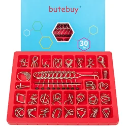 Metal QI Mente Brain Teaser Puzzles Set Brinquedos Logic Game Montessori Anéis Unloop Brinquedos Puzzle para Adultos Crianças Stress Relief Presentes