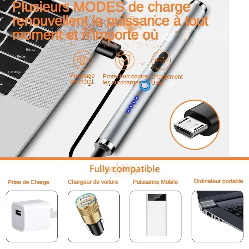 USB Electric Rechargeable Pulse Long Kitchen Lighter Windproof Outdoor LED Plasma Arc Flameless Candle Unusual Igniter